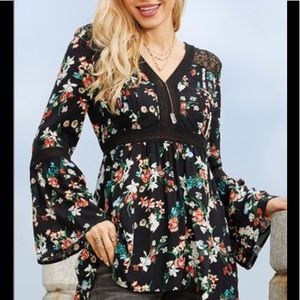 Brand new floral V neck blouse